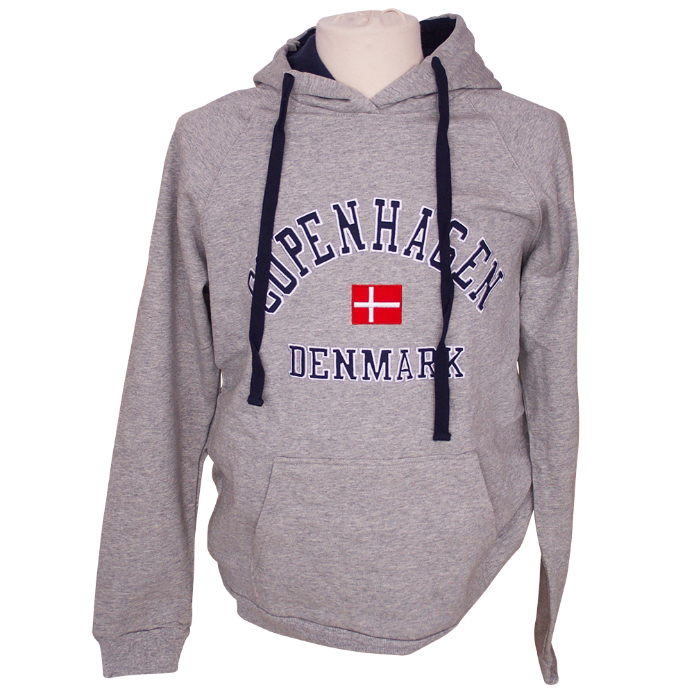 Hoodie Copenhagen Denmark Grå Voksen Hoodies Scandinavian Souvenir ApS
